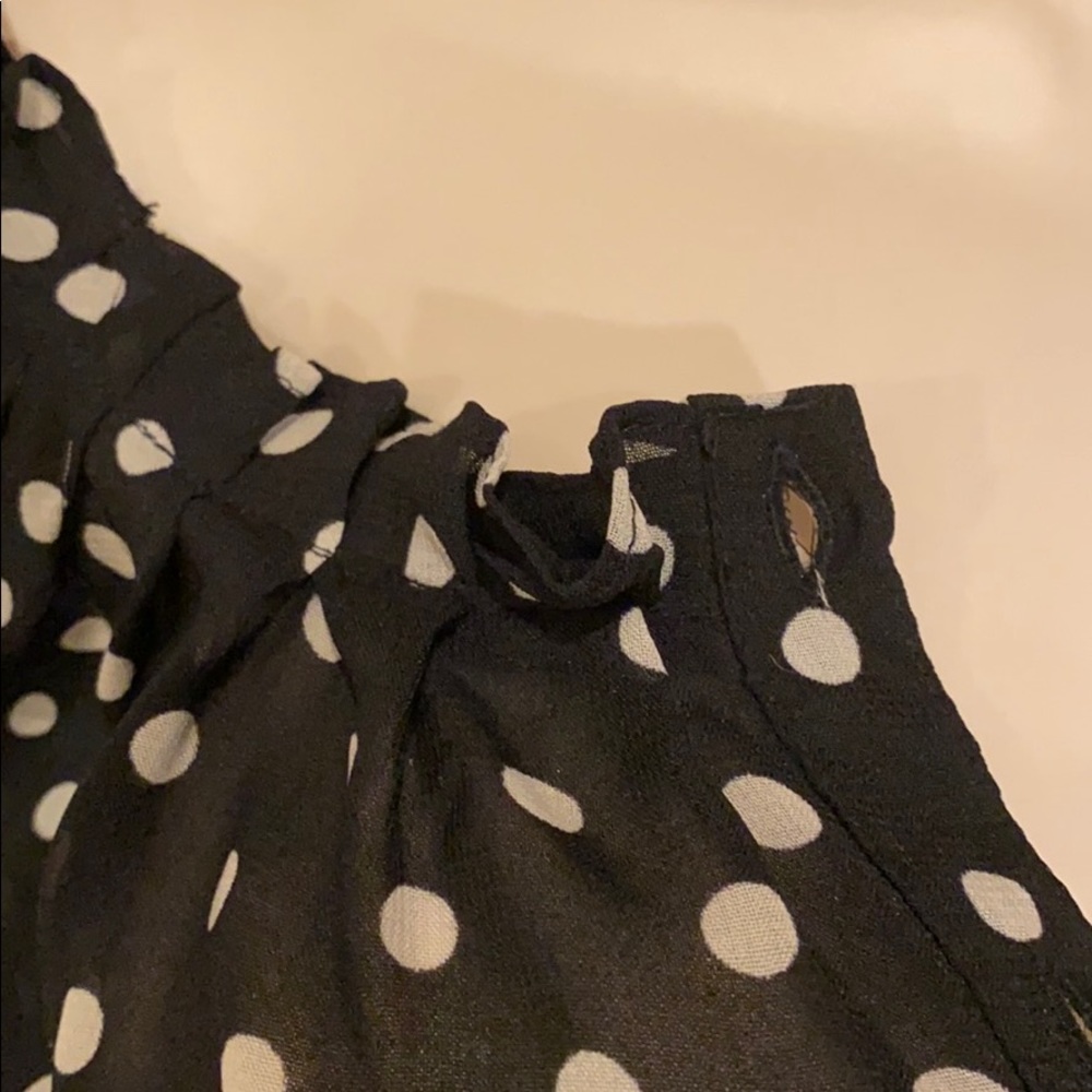 H & M POKA DOT BLOUSE BUTTON FRONT - Picture 5 of 13